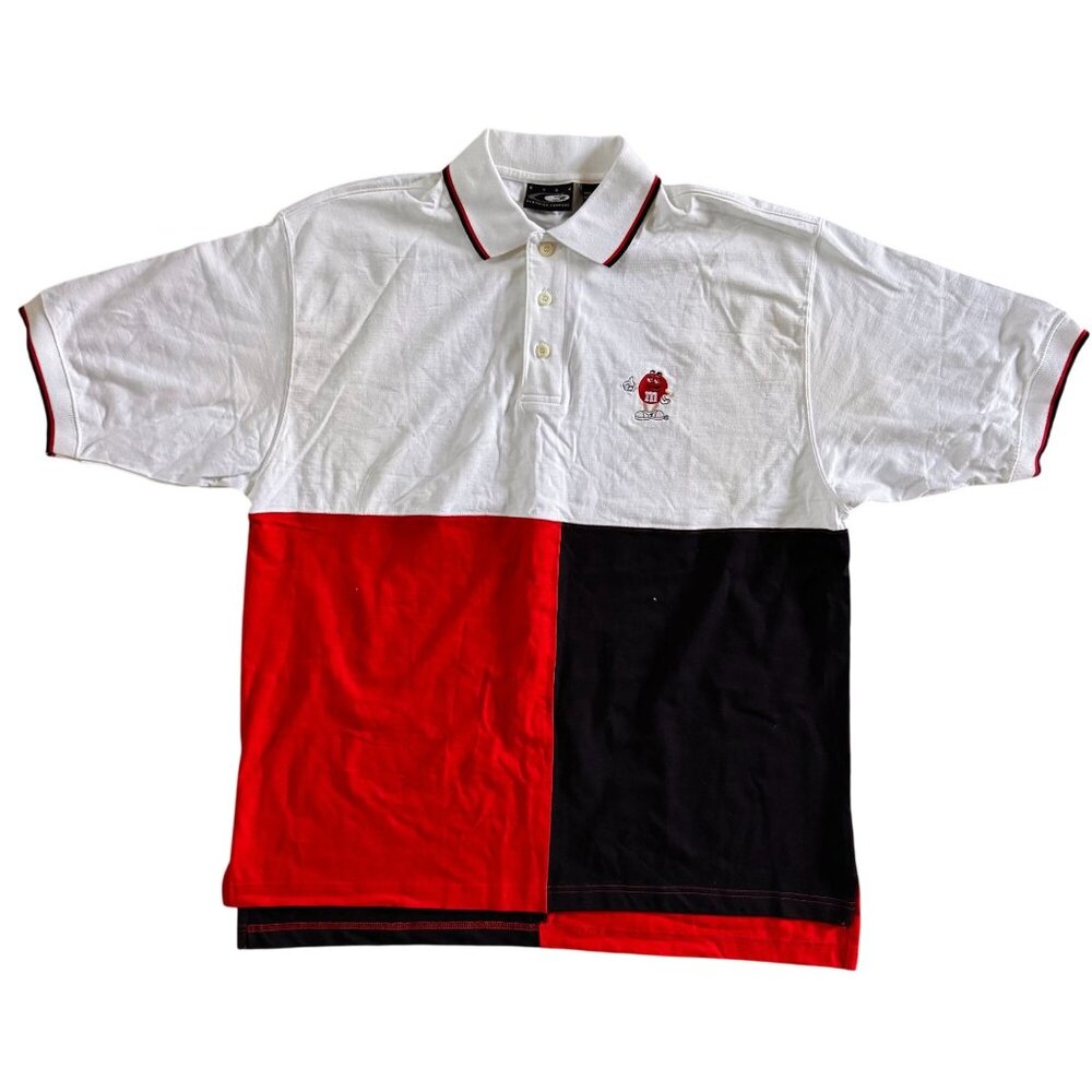 Vintage‎ M&Ms Colorblock Polo Shirt XL Cyrk Clothing Cotton 90s USA Embroidered